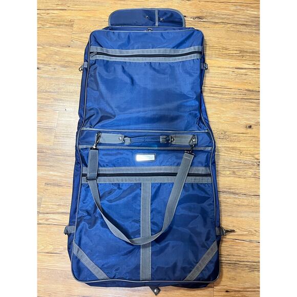 Oscar de la Renta Other - Vintage Oscar De La Renta Travel Garment Bag Canvas Blue Carry On Luggage